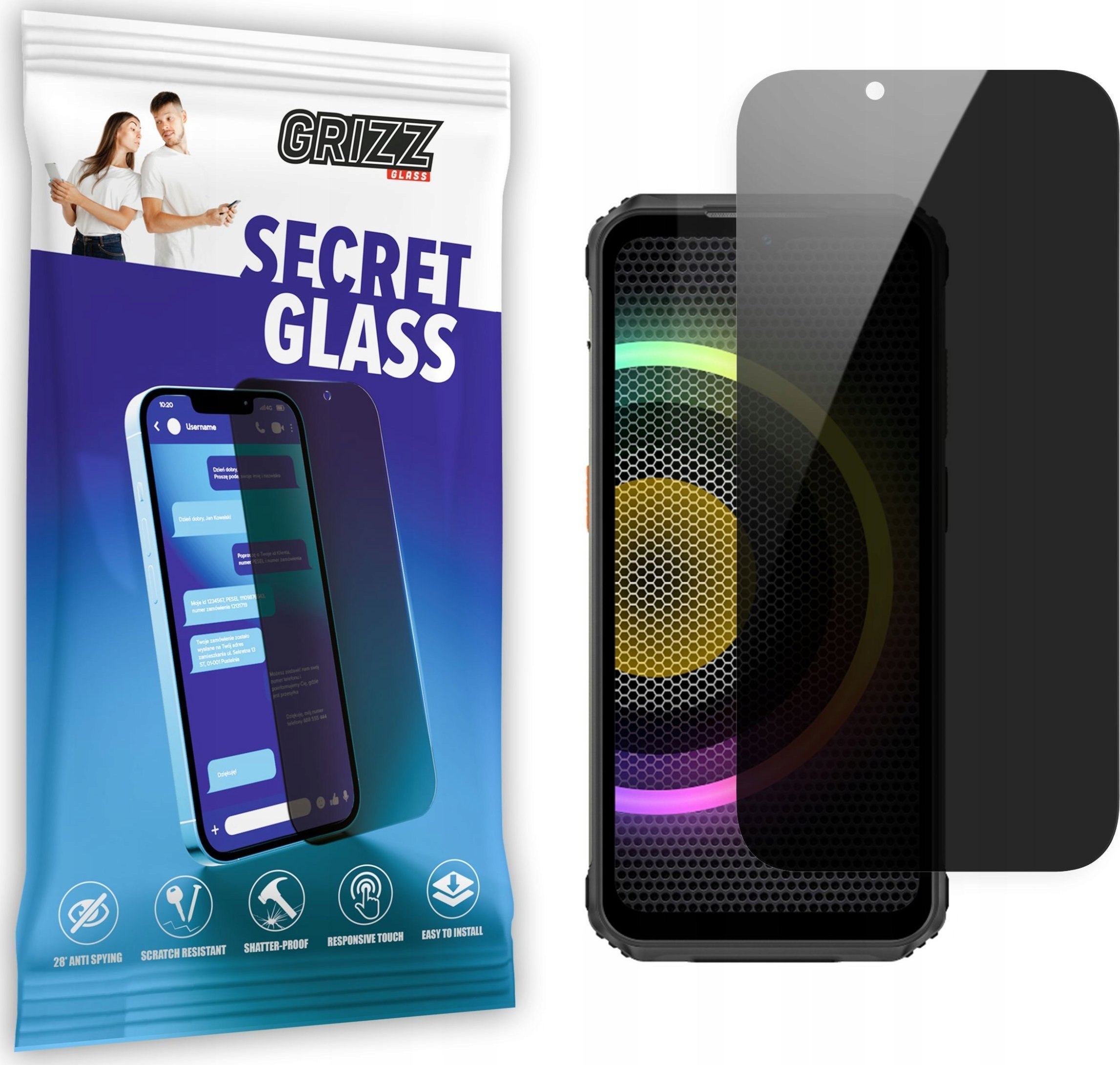 GrizzGlass Szkło prywatyzujące GrizzGlass SecretGlass Ulefone Armor 21