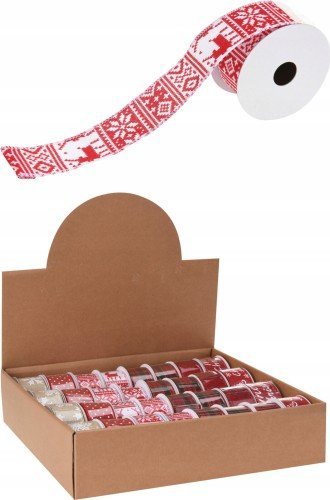 Koopman Wstążka świąteczna na prezenty dekoracyjna 270x4 cm 1szt