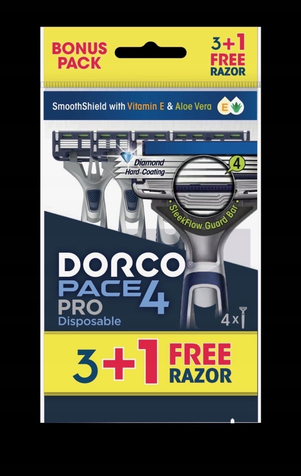 Golarka DORCO Pace 4 Pro Jednorazowa maszynka do golenia 4 ostrza 1 op. - 4 szt.