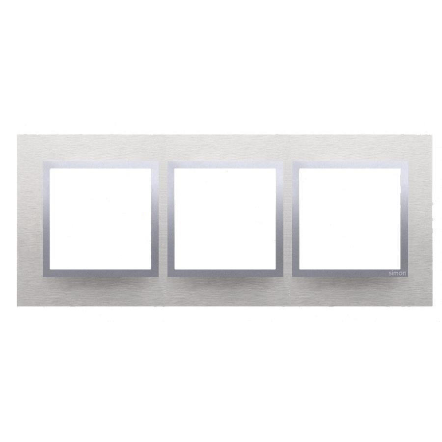 Kontakt-Simon Ramka potrójna SIMON54 NATURE metalowa inox klasyczny - DRN3/77
