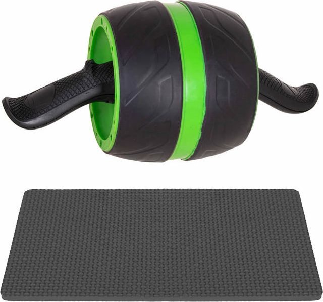 Springos Wałek do masażu kółko do ćwiczeń z matą pod kolana czarno-zielony
