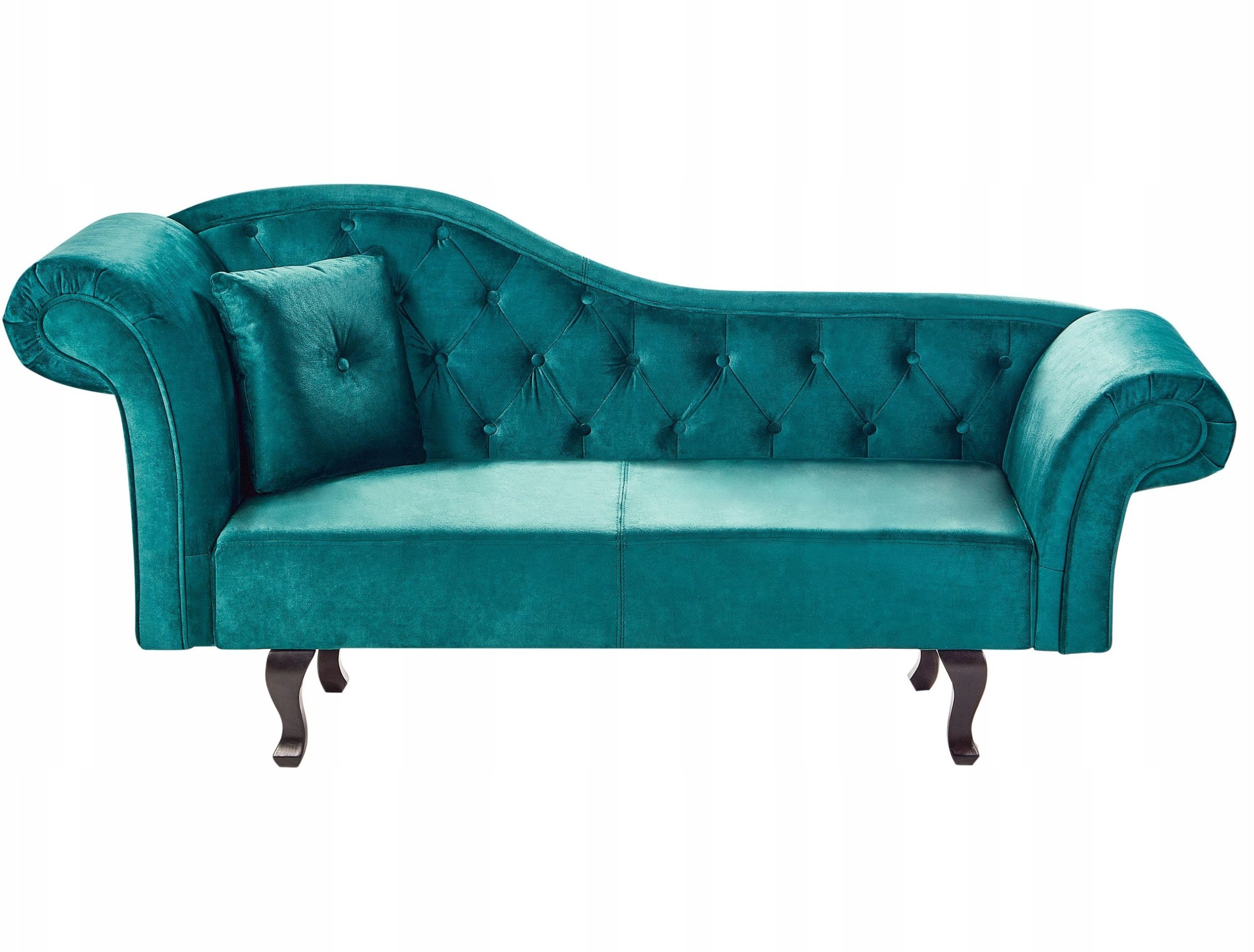 Szezlong welurowy lewostronny zielony LATTES II