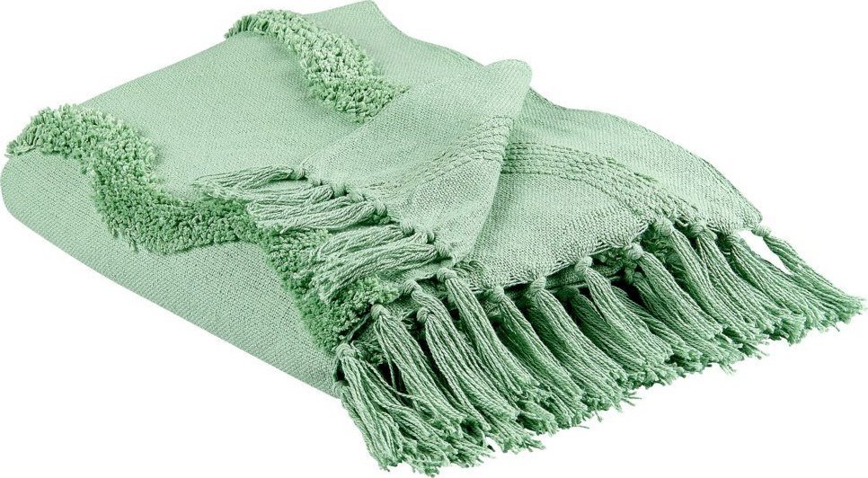 Beliani Bawełniany koc 125 x 150 cm zielony KHARI!