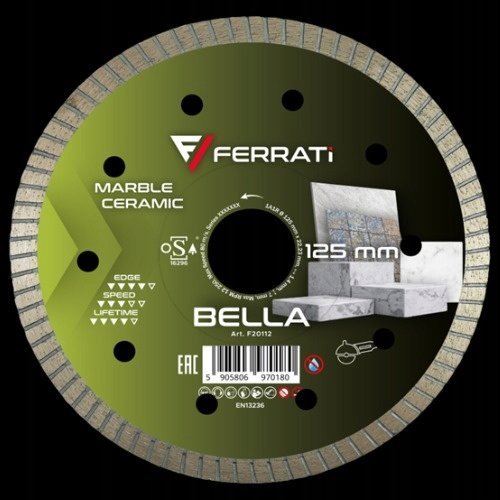 FERRATI TARCZA DIAMENTOWA TNĄCA BELLA 125MM x 22,23 MM