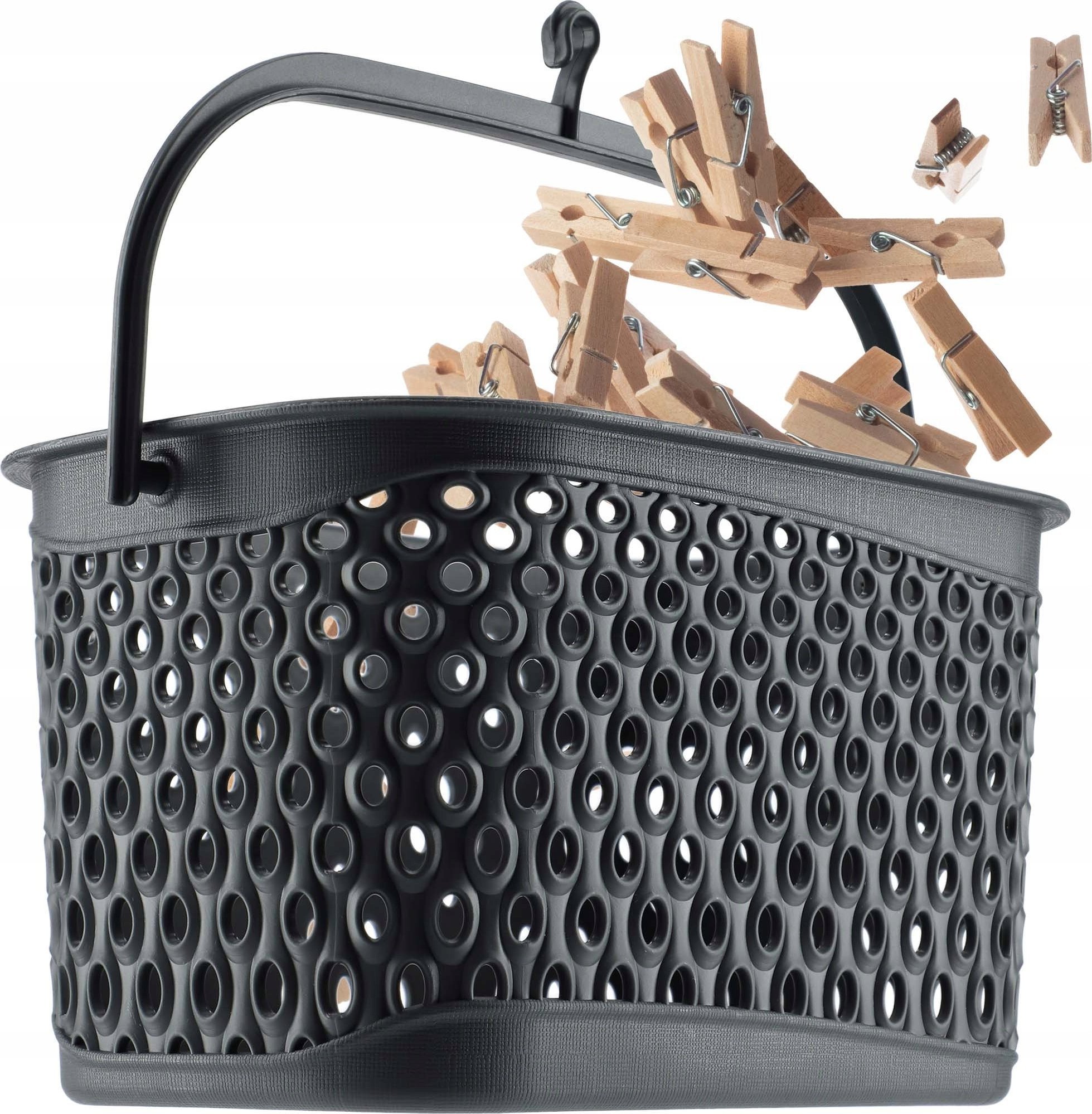 Kadax KADAX Koszyk Wiszący Na Klamerki Pojemnik Na Spinacze Prostokątny Szary