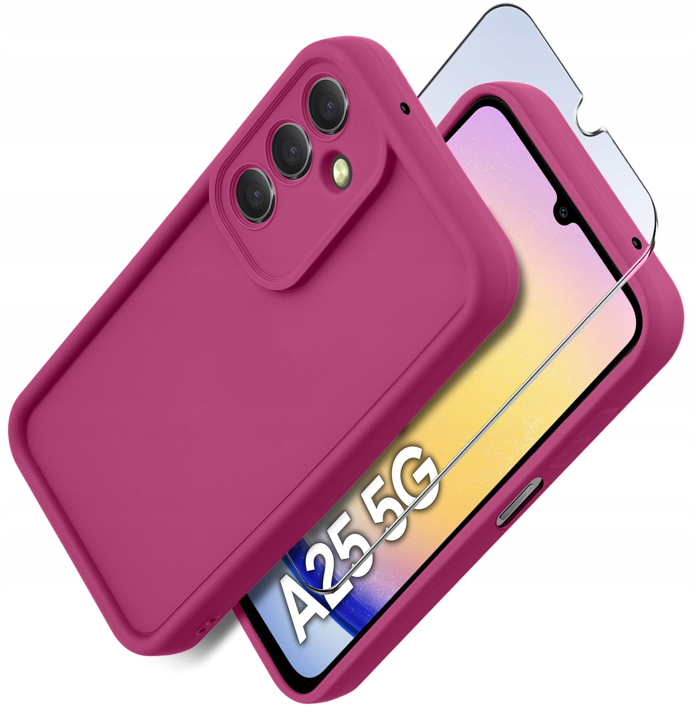 Etui do Samsung A25 5G silikonowe MATOWE + Szkło ochronne na ekran 9H