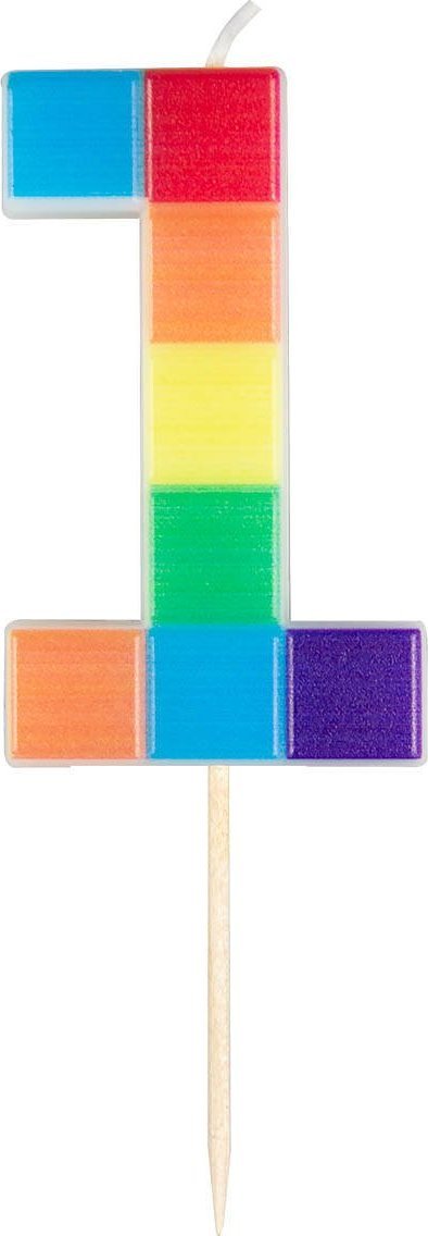 Adikbal Świeczka cyferka klocki nr 1, 7 cm one size