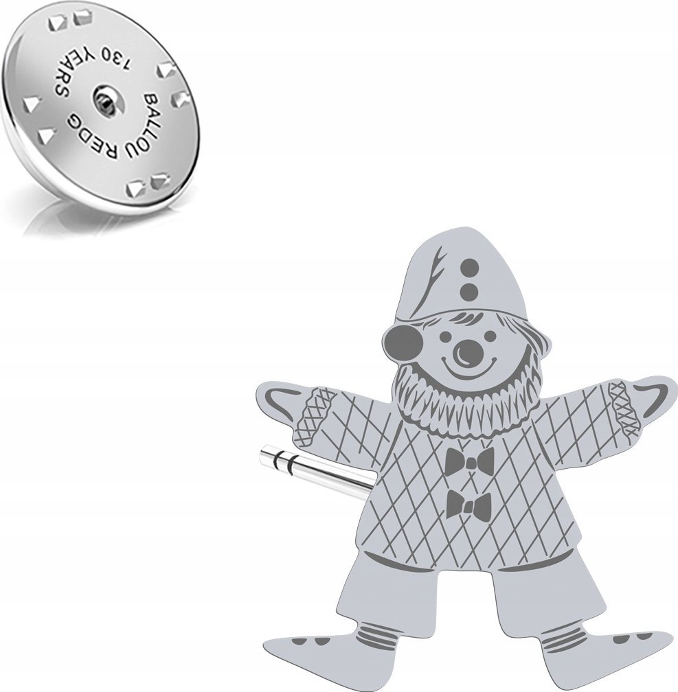 Radziszewska Jewellery Wpinka Srebrna Pajacyk Pin Prezent Biżuteria Srebro 925 ŻYCZENIA GRATIS