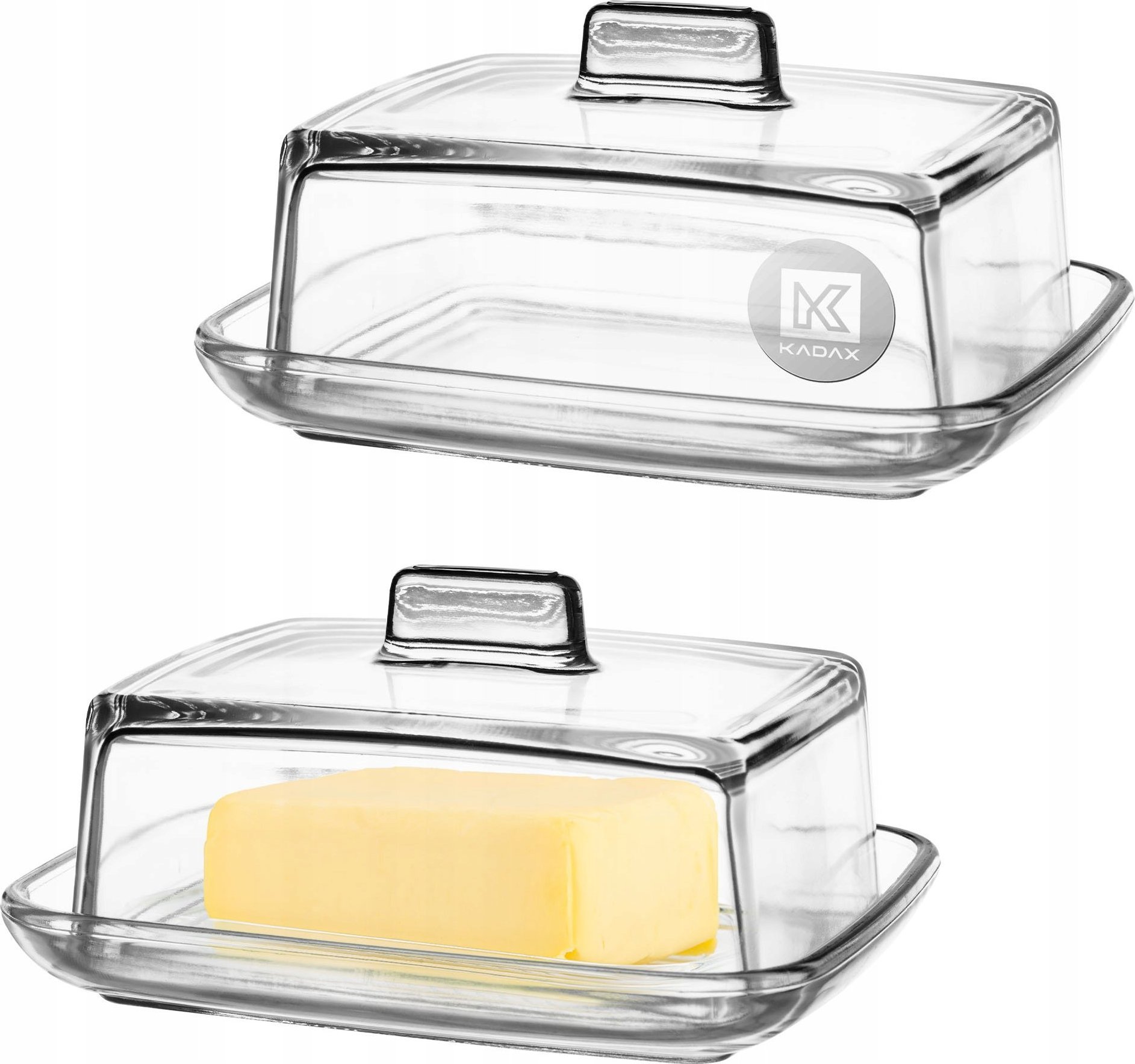 Maselniczka Kadax KADAX 2x Maselniczka Maselnica Z Pokrywką Szklana