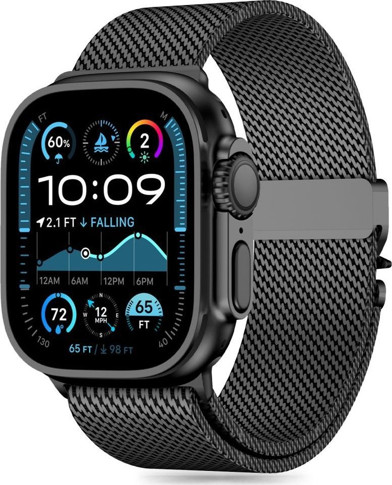 Braders Opaska Bransoleta Milano Apple Watch 6 / 7 / 8 / 9 / 10 / Se / Ultra 1 / 2 (44 / 45 / 46 / 49 Mm) Czarny