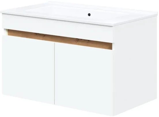 Szafka pod umywalkę FIGARO 2D 80cm biała HALMAR