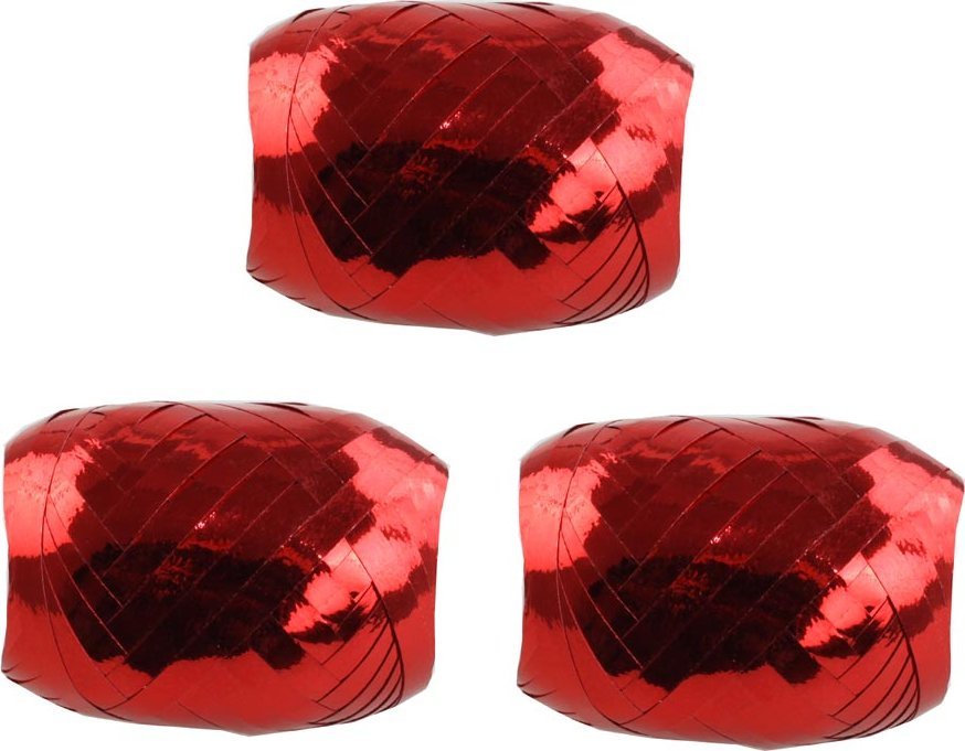 Fastima Tasiemka wstążka metalizowana Czerwona 3x10m W11