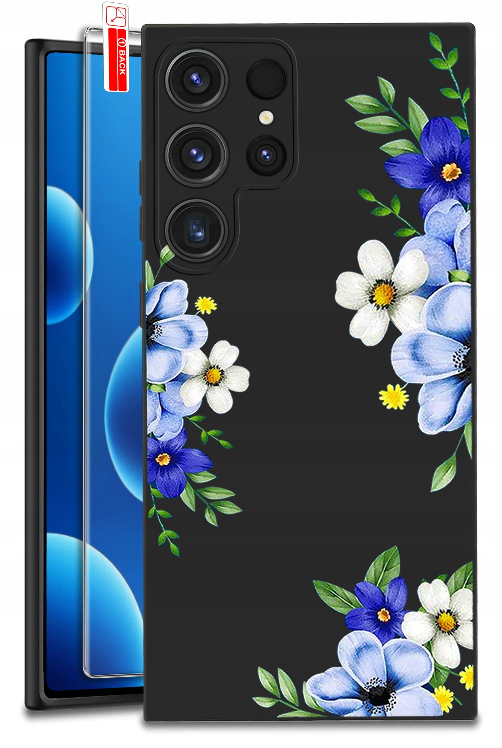 ETUI do Samsung Galaxy S25 Ultra WZORY | SILIKONOWE MATT CASE + SZKŁO 9H