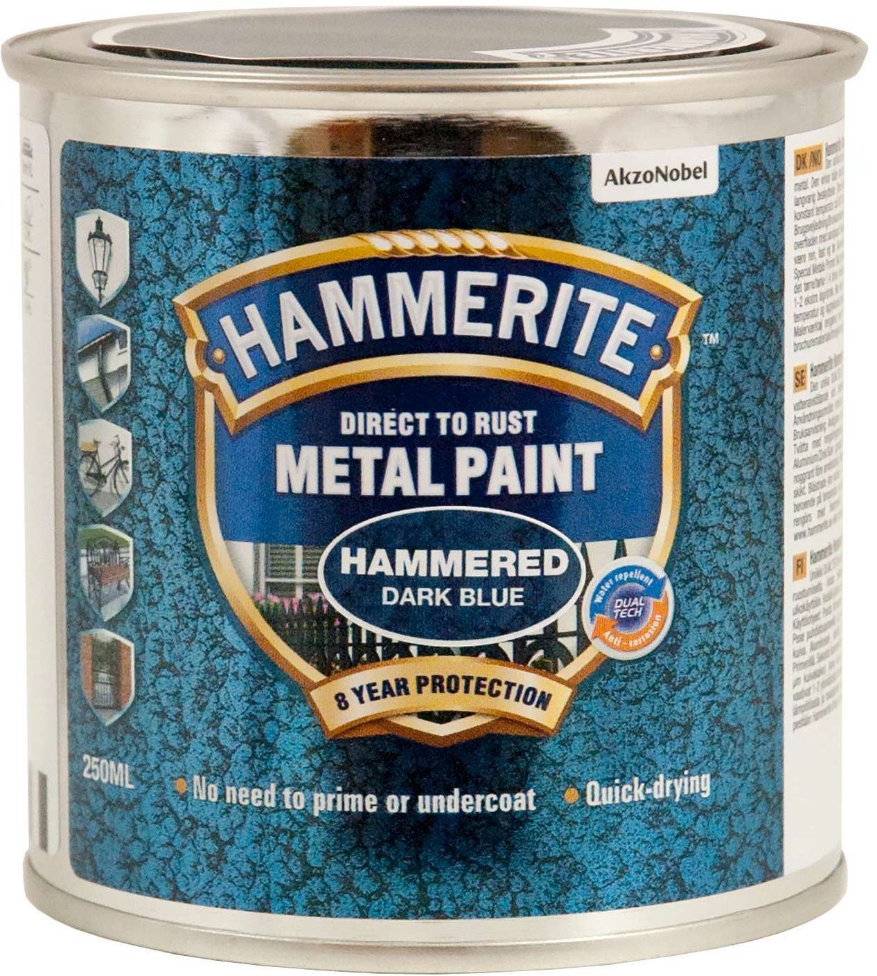 Hammerite Hammerlak - Mørkeblå - 250 ml.