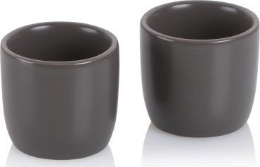 Kela Kieliszki do jajek, 2 szt., porcelana, śred. 5 x 4,5 cm, ciemnoszare / Kela