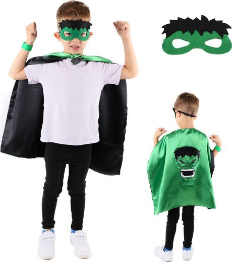 PRC STRÓJ KOSTIUM HULK AVENGERS PELERYNA MASKA KARNAWAŁ DLA DZIECI