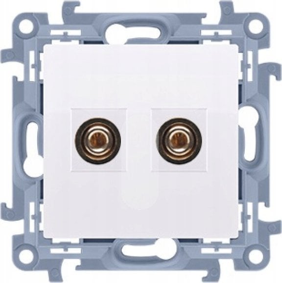 Kontakt-Simon Osprzęt - Simon10 Gniazdo głośnikowe pojedyncze -1 kolumna głośnikowa (moduł). Przekrój przew. dla wyjścia 6 mm2 biały CGL2.01/1