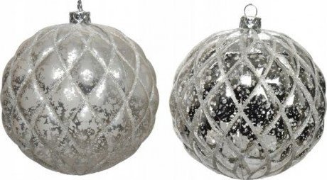 Kaemingk Bombka choinkowa nietłukąca srebrna 8 cm