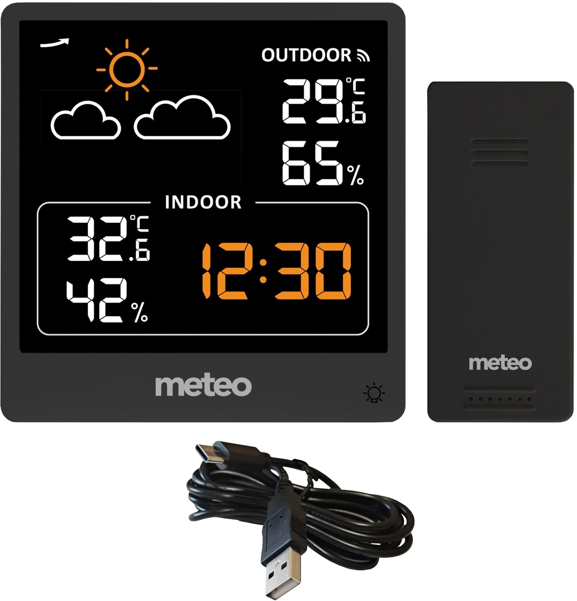 STACJA POGODOWA METEO SP200 Z POGODYNKA EKRAN LCD CZUJNIK BEZPRZEWODOWY