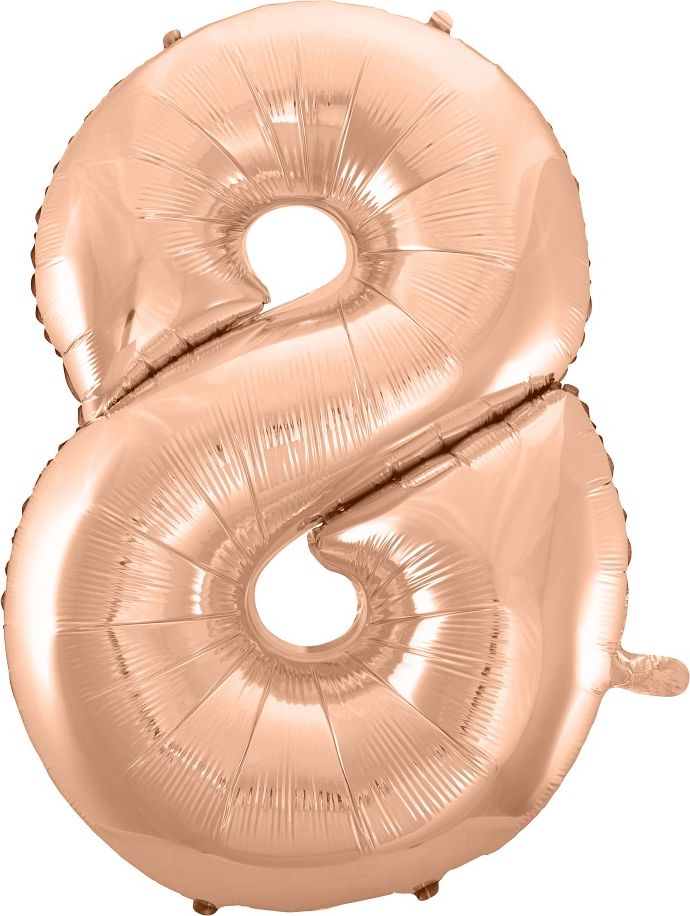 GoDan Balon foliowy "8" różowo-złoty 92cm