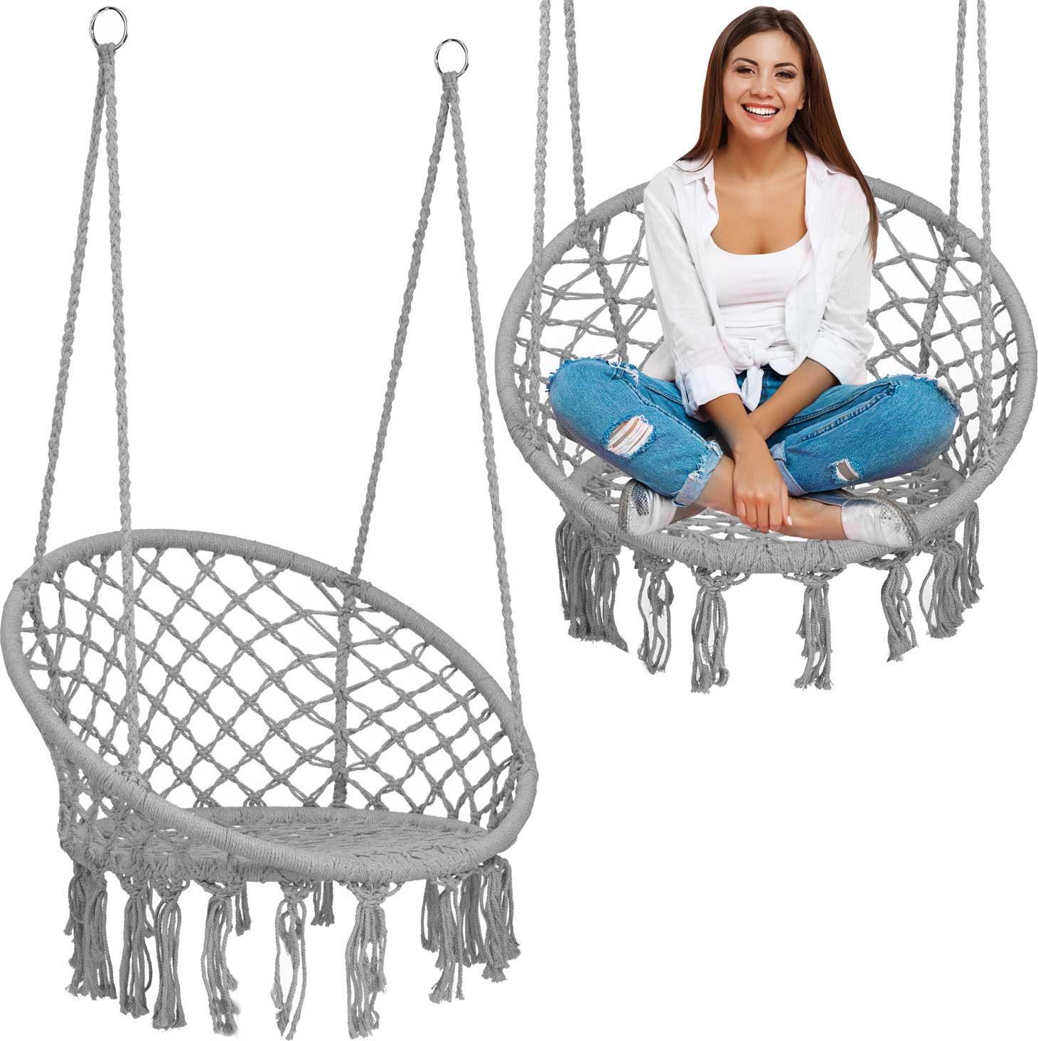 Sofotel Fotel ogrodowy wiszący huśtawka Boho szary