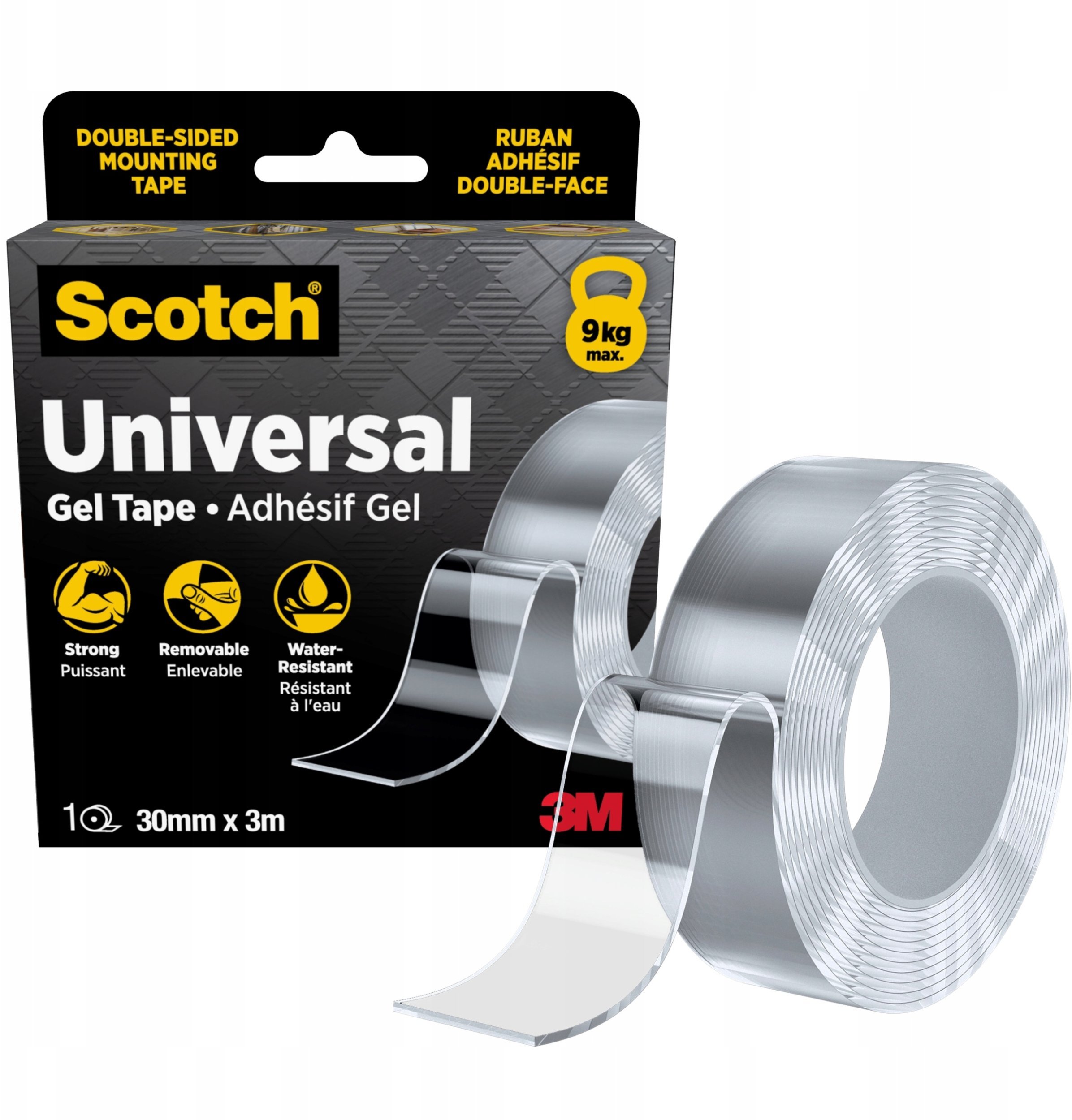 Scotch gel tape double sided transparent 30mmx3m