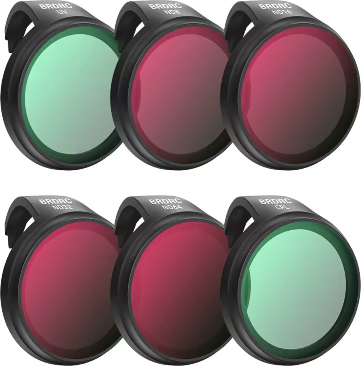ZESTAW 6 FILTRÓW BRDRC DO DRONA DJI NEO - SZARE ND8, ND16, ND32, ND64, POLARYZACYJNE CPL, ULTRAFIOLETOWY MCUV