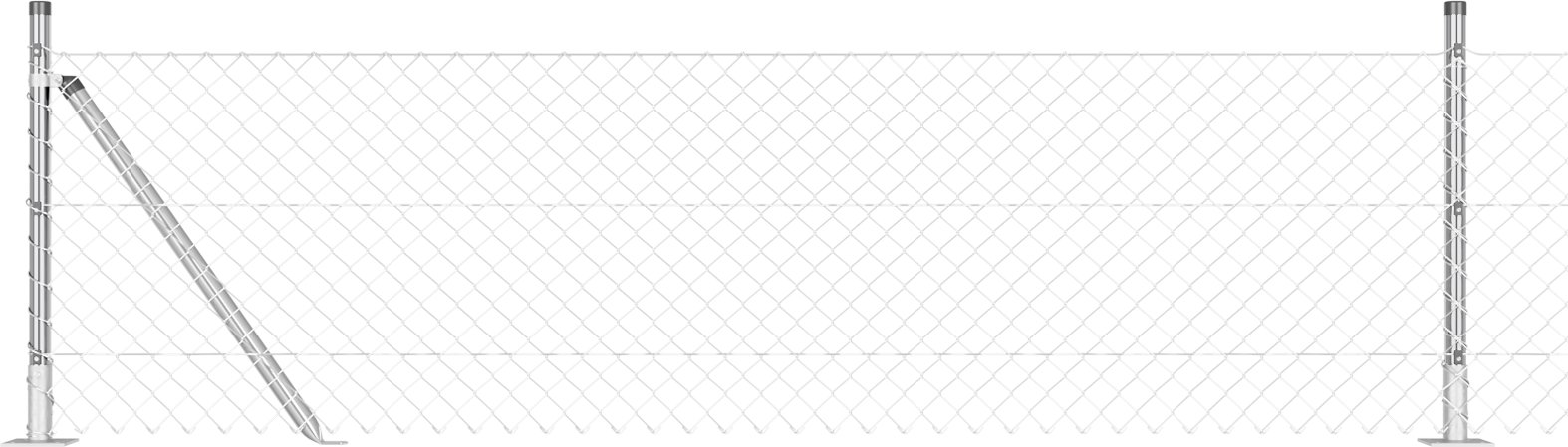 vidaXL Ogrodzenie z łańcucha z 13 słupkami flanszowymi 0.4 x 25 m z ocynkowanej stali