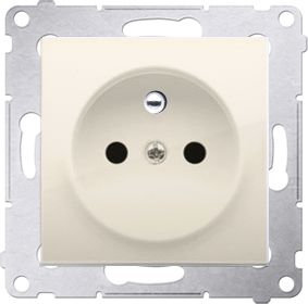 Kontakt-Simon Gniazdo wtyczkowe pojedyncze z uziemieniem 16A kremowy (DGZ1CZ.01/41)