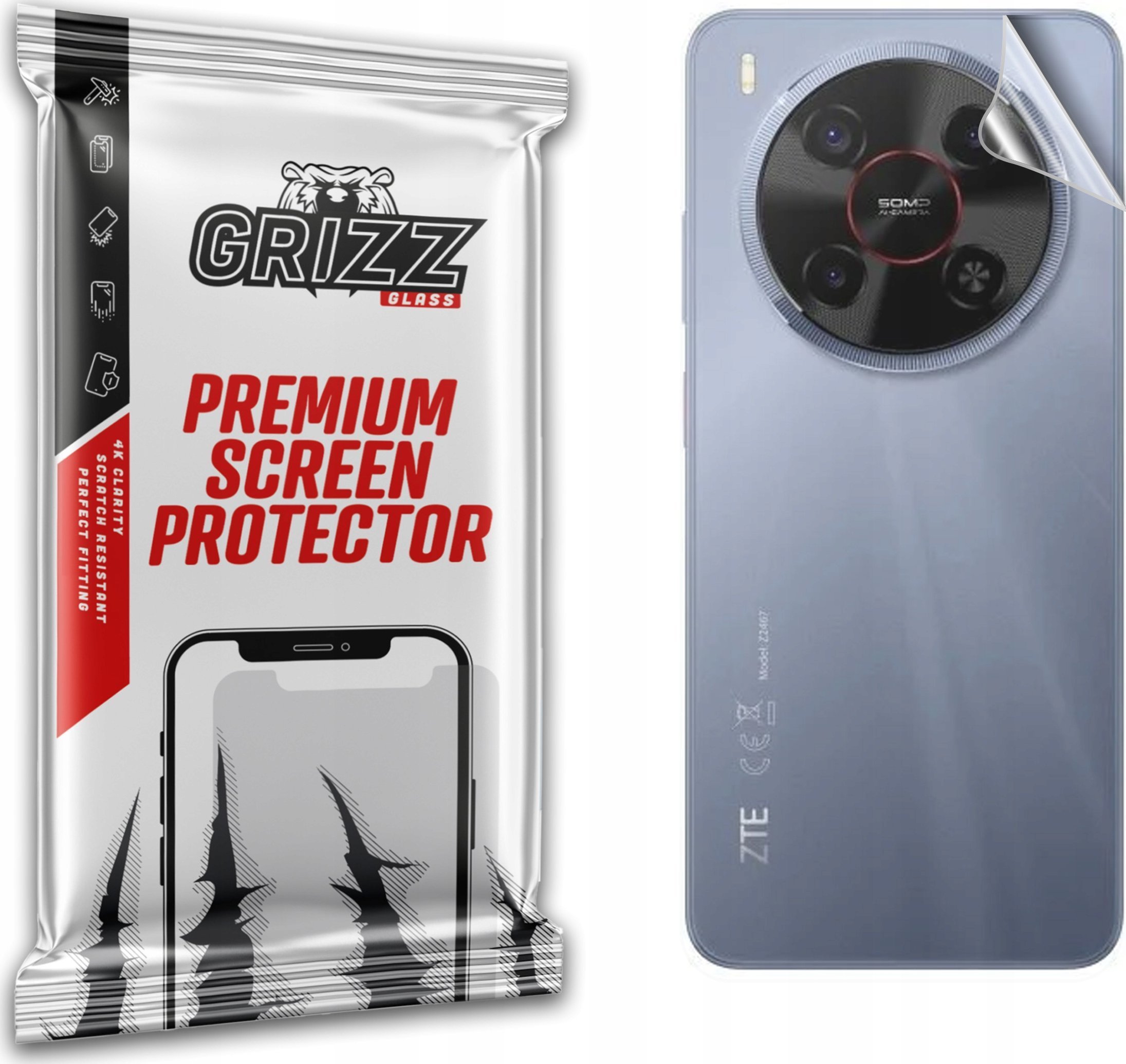 Folia na tył GrizzGlass SatinSkin do ZTE Blade V70 Max