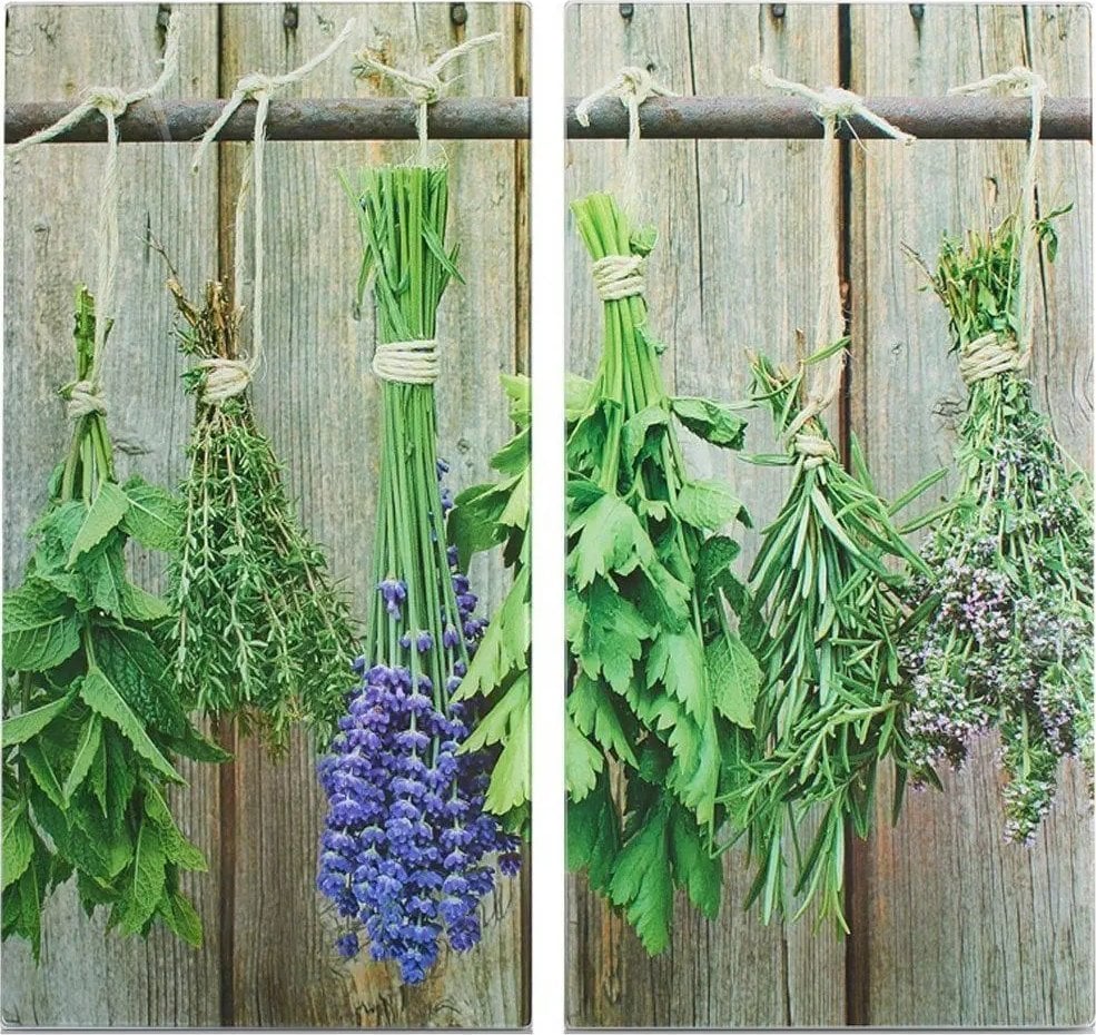 Zeller Szklane płyty ochronne LAWENDA na kuchenkę – 2 sztuki, ZELLER