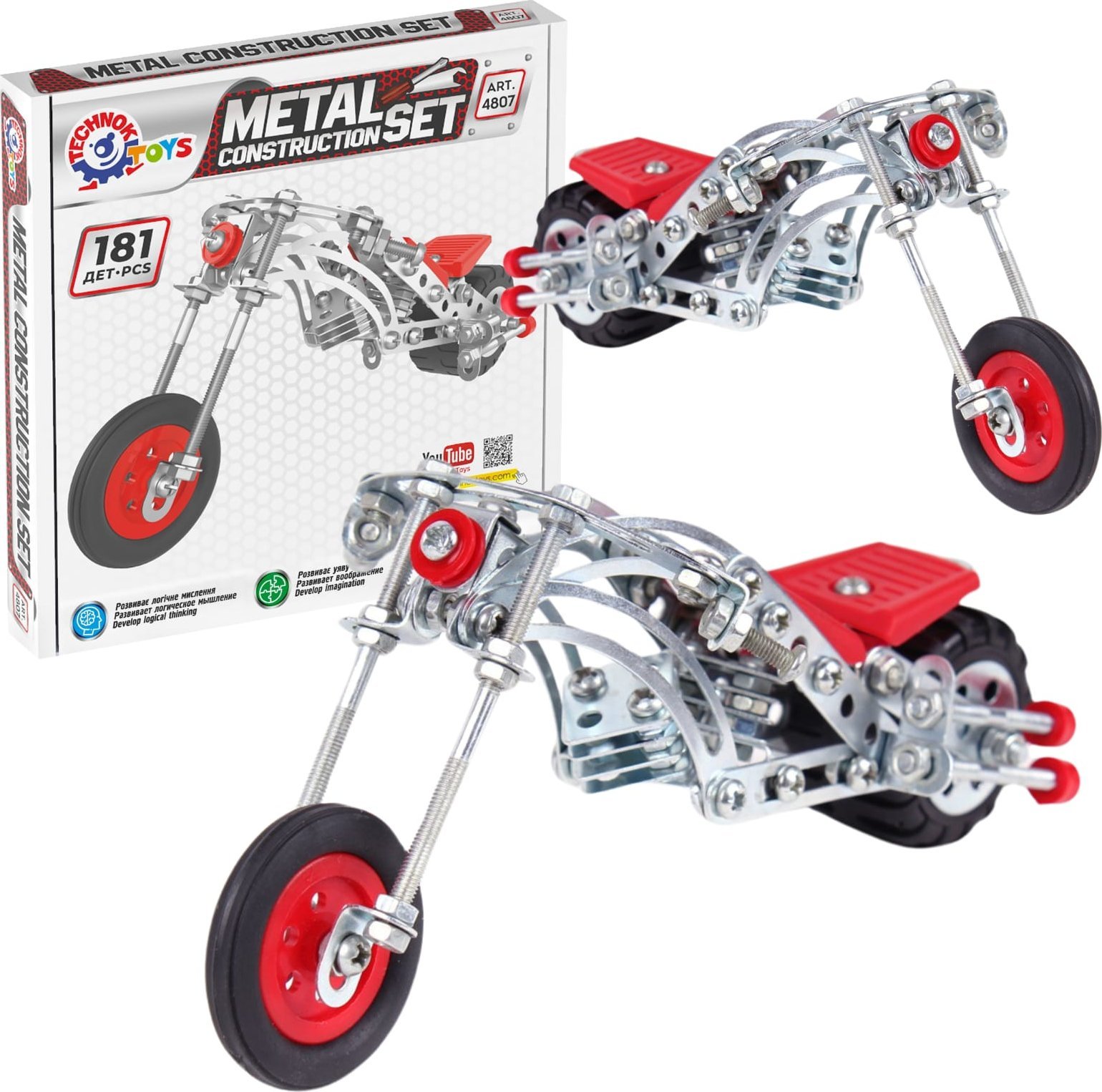 Technok Zestaw Konstrukcyjny Metalowy Motocykl Do Składania Konstruktor Motor