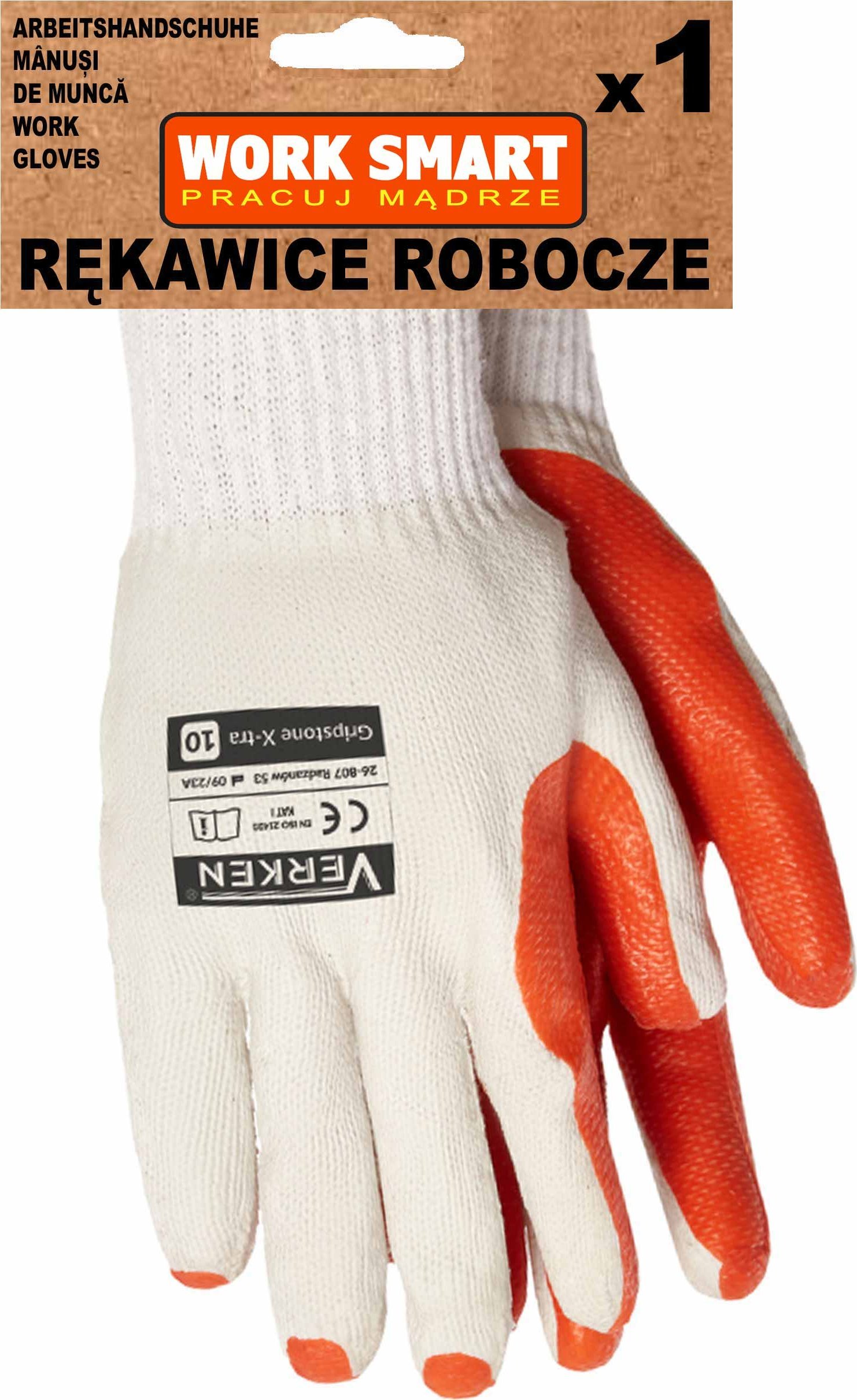 VERKEN Rękawiczki Robocze Mocne Do Kostki Brukarskie Gripstone X Verken Rozmiar 10 Verken Gripstone X-Tra 10 5905979331276
