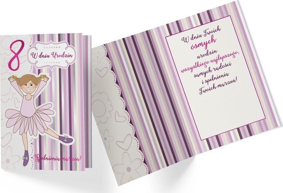 KUKARTKA Karnet PR-331 Urodziny 8 dziewczynka