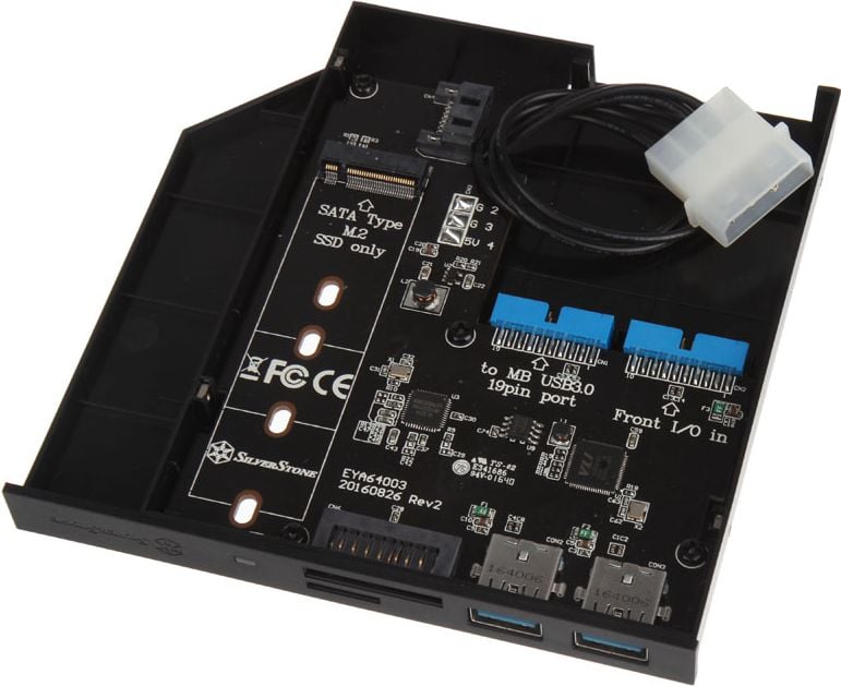 Kieszeń SilverStone Slim ODD 12.7mm na dysk M.2 SATA (SST-FPS01)