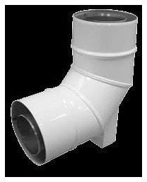 Alkotest 60/100 TURBO(NV) KOLANO DWUŚCIENNE BIAŁĘ 90 Z PODSTAWKĄ// RSK.SX-TDNV60/100K90PB