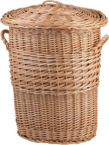 WickerPL WIKLINOWY KOSZ NA BIELIZNĘ KOSZ DO ŁAZIENKI Z POKRYWĄ 45x38 H52 cm