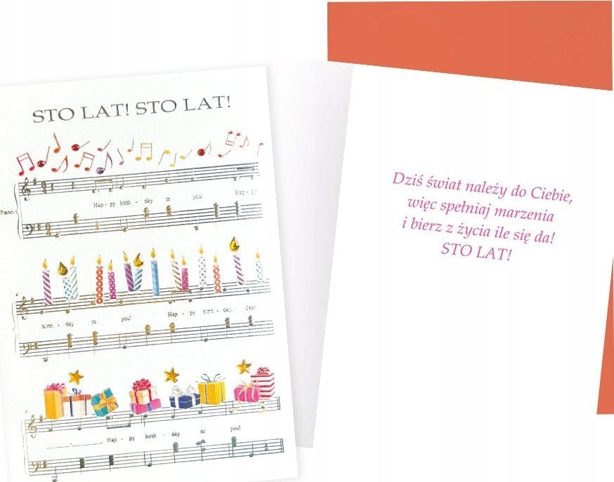 KUKARTKA Karnet B6 Urodziny (nuty)