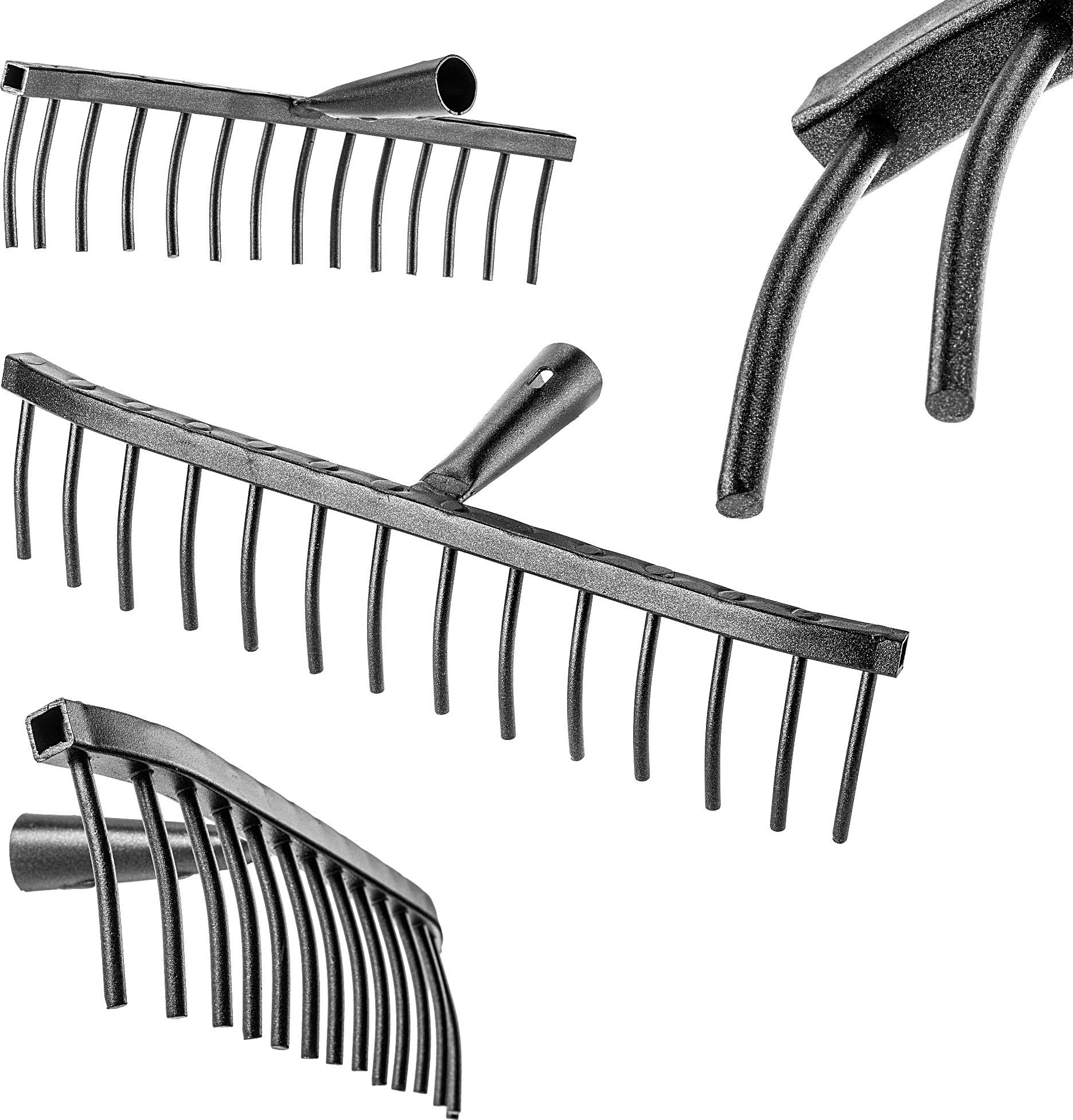 Kadax KADAX Grabie Do Kamienia Stalowe 14-Zębne Grabki Ogrodowe Gleby Bez Trzonka