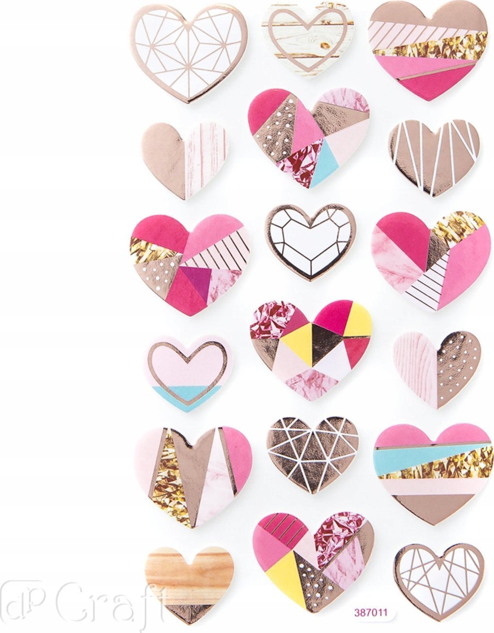 DP Craft Naklejki z pianki - serca 18szt