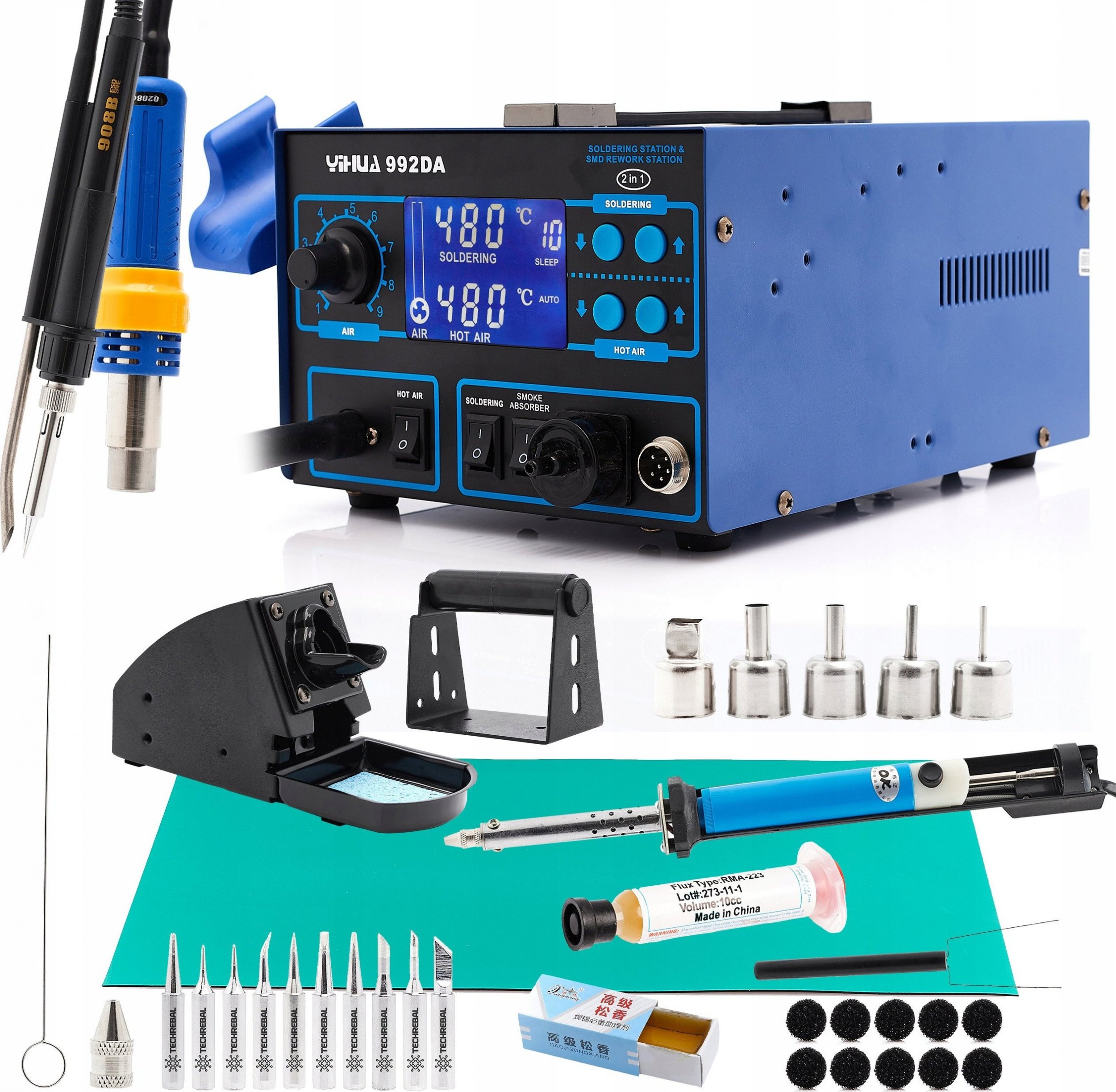 Techrebal STACJA 992DA 4W1 ROZLUTOWNICA HOT AIR ODCIĄG GROTY