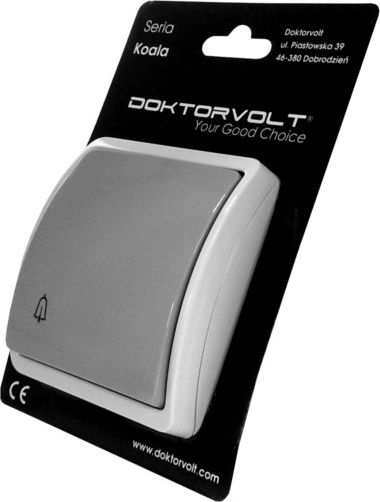 Doktorvolt Przycisk dzwonkowy 10A pojedynczy natynkowy IP44 popiel/grafit 155-08 DV 8240