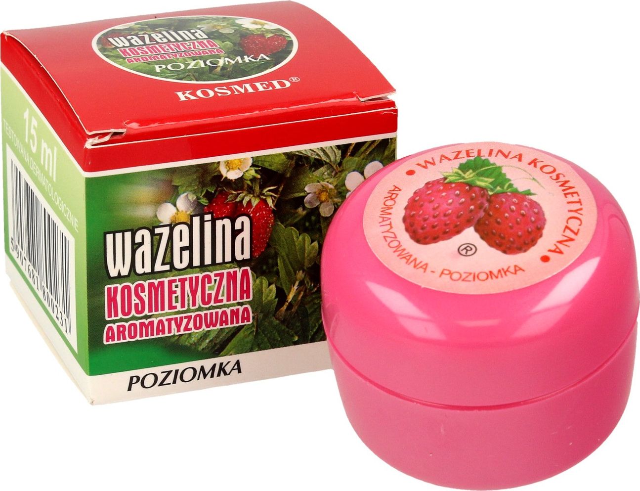 Kosmed Wazelina kosmetyczna aromatyzowana - Poziomka 15 ml