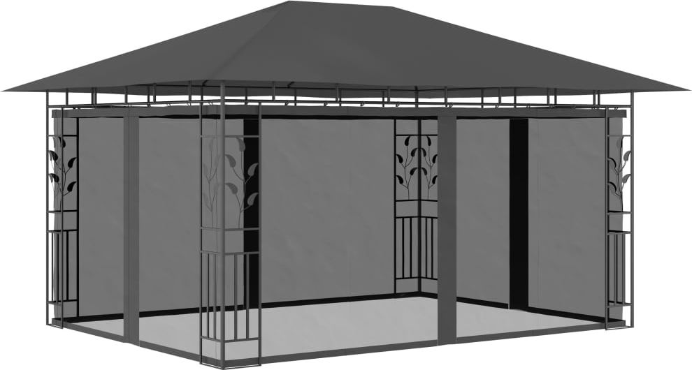 vidaXL Altana ogrodowa z moskitierą, 4x3x2,73 m, kremowa, 180 g/m