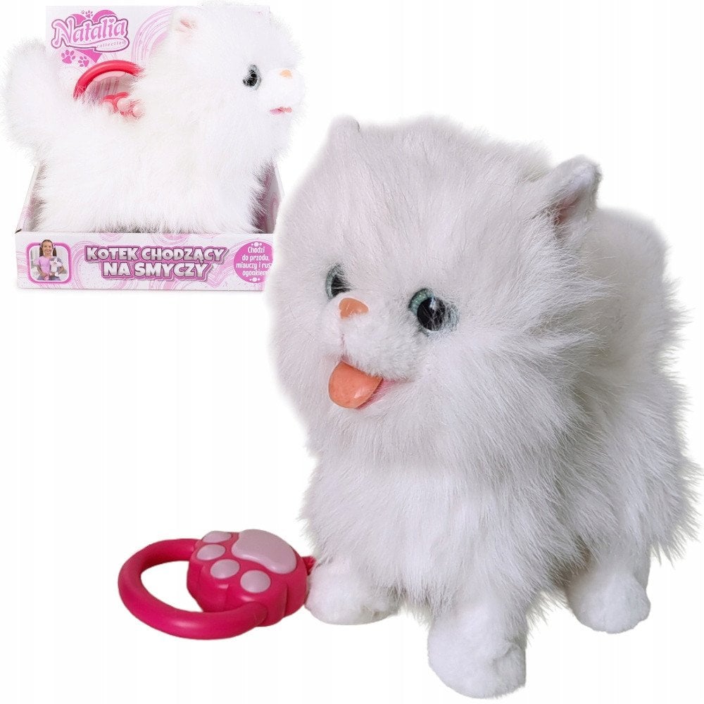 Maskotka interaktywna Kot chodzšcy na smyczy biały