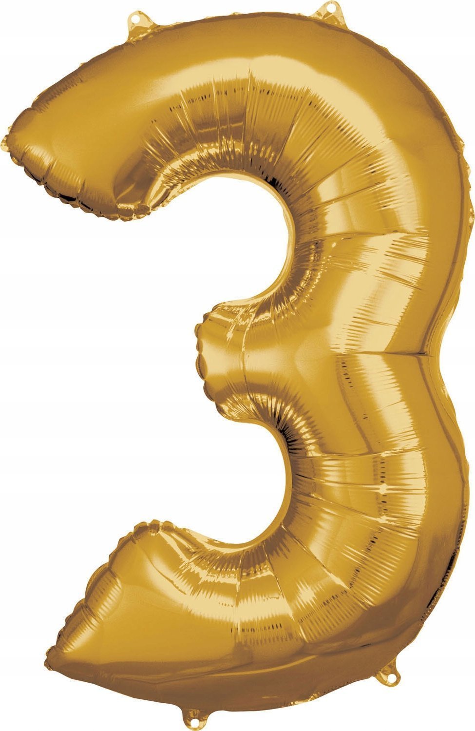AMSCAN Balon foliowy duża cyfra 3 złota 58x86cm spakowany 9906268