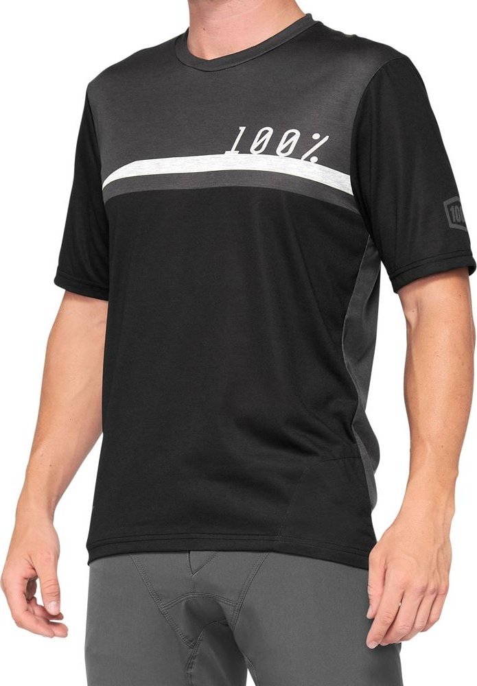 100% Koszulka męska 100% AIRMATIC Jersey krótki rękaw black charcoal roz. M (NEW 2021)