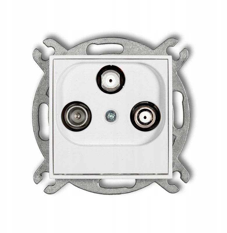 Karlik Mechanizm gniazdo abonenckie 2 wyjścia SAT + TV matowy biały 25IGSN