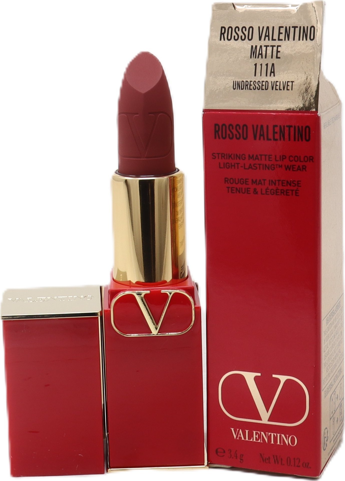 Valentino Valentino, Rosso, Matte, Cream Lipstick, 111A, Refillable, 3.5 g For Women