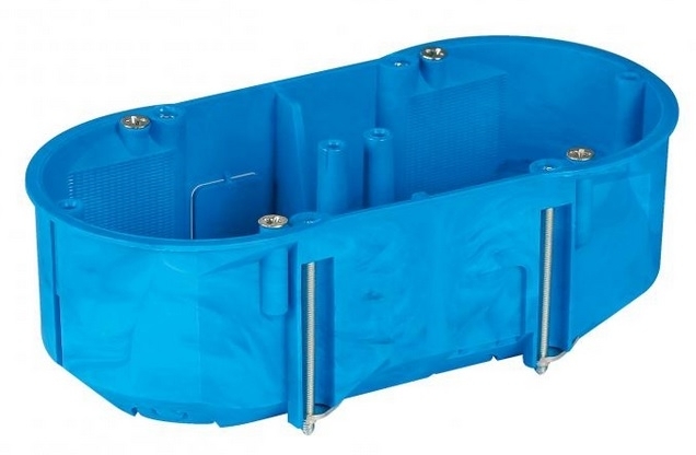 Simet Puszka podtynkowa 2-krotna 60N 60mm regips niebieska - 32090203